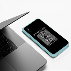 Чехол iPhone XS Max матовый Joy Division - unknown pleasures, цвет: 3D-мятный — фото 2