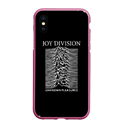 Чехол iPhone XS Max матовый Joy Division - unknown pleasures, цвет: 3D-малиновый