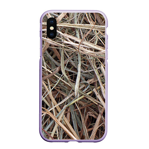 Чехол iPhone XS Max матовый Обычная высохшая трава - авангард / 3D-Светло-сиреневый – фото 1
