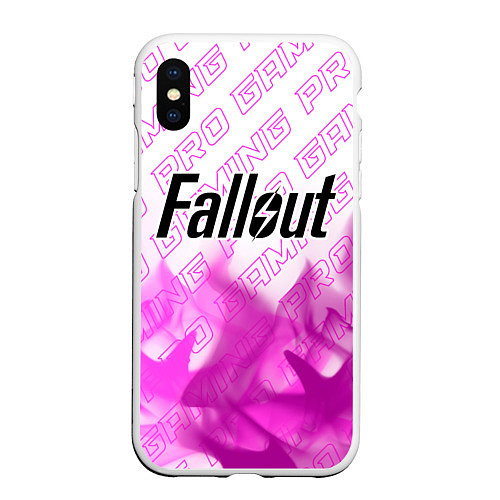 Чехол iPhone XS Max матовый Fallout pro gaming: символ сверху / 3D-Белый – фото 1