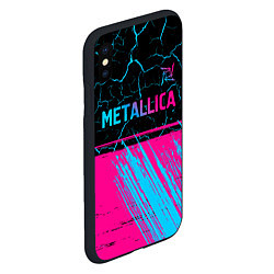 Чехол iPhone XS Max матовый Metallica - neon gradient: символ сверху, цвет: 3D-черный — фото 2