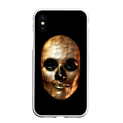 Чехол iPhone XS Max матовый Золотая маска Хэллоуин, цвет: 3D-белый