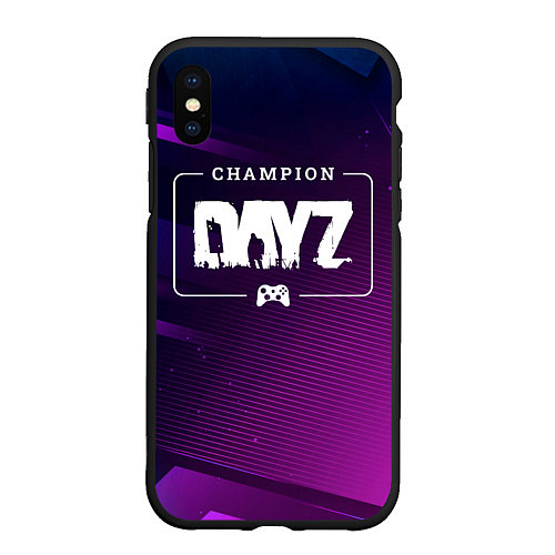 Чехол iPhone XS Max матовый DayZ gaming champion: рамка с лого и джойстиком на / 3D-Черный – фото 1