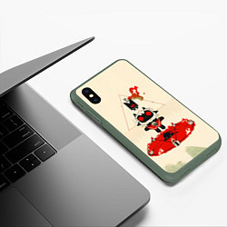 Чехол iPhone XS Max матовый Cult of the lamb art, цвет: 3D-темно-зеленый — фото 2