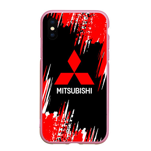 Чехол iPhone XS Max матовый Mitsubishi - краска / 3D-Розовый – фото 1