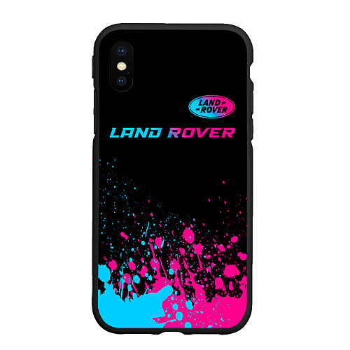 Чехол iPhone XS Max матовый Land Rover - neon gradient: символ сверху / 3D-Черный – фото 1