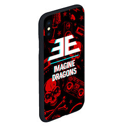 Чехол iPhone XS Max матовый Imagine Dragons rock glitch, цвет: 3D-черный — фото 2