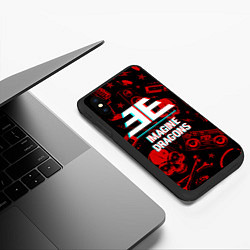 Чехол iPhone XS Max матовый Imagine Dragons rock glitch, цвет: 3D-черный — фото 2