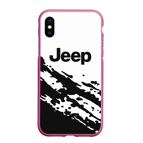 Чехол iPhone XS Max матовый Jeep - textura / 3D-Малиновый – фото 1