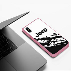 Чехол iPhone XS Max матовый Jeep - textura, цвет: 3D-малиновый — фото 2