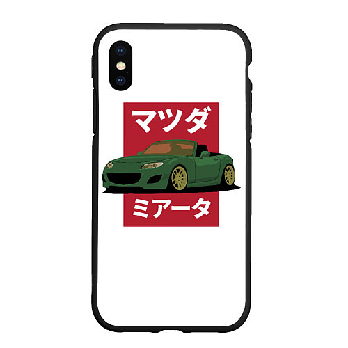 Чехол iPhone XS Max матовый Mazda MX-5 NC Japanese Style / 3D-Черный – фото 1