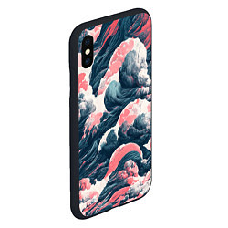 Чехол iPhone XS Max матовый Красные облачные узоры, цвет: 3D-черный — фото 2