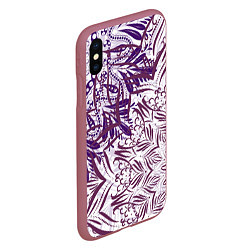 Чехол iPhone XS Max матовый Фиолетовые мандалы, цвет: 3D-малиновый — фото 2