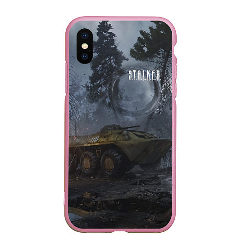 Чехол iPhone XS Max матовый STALKER БТР и Аномалия / 3D-Розовый – фото 1