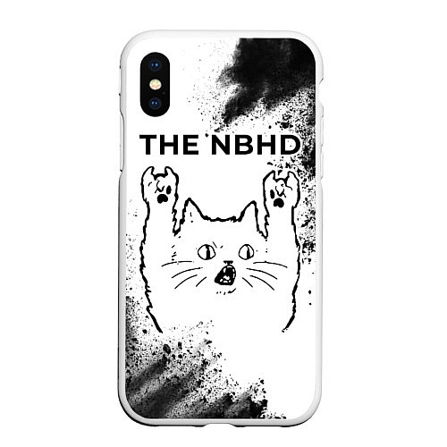 Чехол iPhone XS Max матовый The Neighbourhood рок кот на светлом фоне / 3D-Белый – фото 1