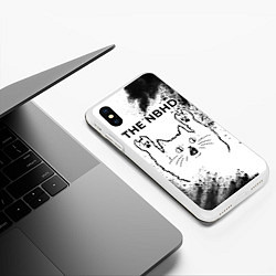 Чехол iPhone XS Max матовый The Neighbourhood рок кот на светлом фоне, цвет: 3D-белый — фото 2