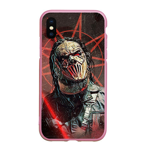 Чехол iPhone XS Max матовый Mick Thomson-Slipknot / 3D-Розовый – фото 1