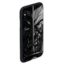 Чехол iPhone XS Max матовый Дзин и его катана, цвет: 3D-черный — фото 2