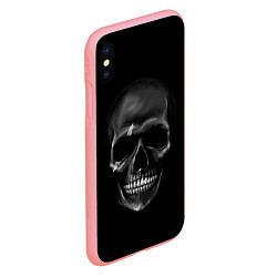 Чехол iPhone XS Max матовый Карбоновый череп, цвет: 3D-баблгам — фото 2