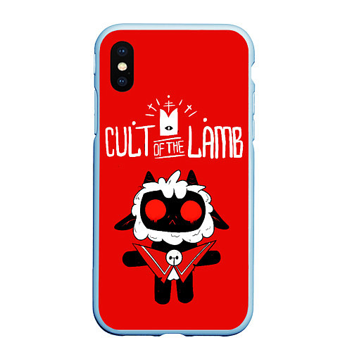 Чехол iPhone XS Max матовый Cult of the Lamb ягненок / 3D-Голубой – фото 1