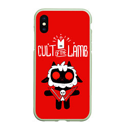 Чехол iPhone XS Max матовый Cult of the Lamb ягненок, цвет: 3D-салатовый