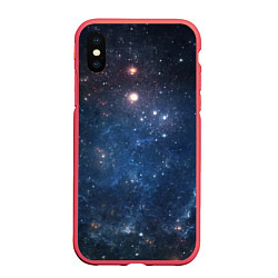 Чехол iPhone XS Max матовый Молчаливый космос, цвет: 3D-красный