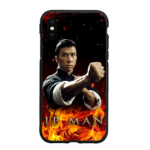 Чехол iPhone XS Max матовый ИП МАН - в огне / 3D-Черный – фото 1