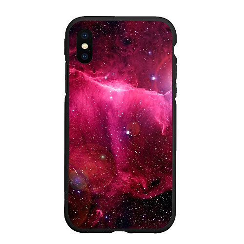 Чехол iPhone XS Max матовый Рубиновая туманность / 3D-Черный – фото 1