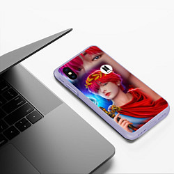Чехол iPhone XS Max матовый BTS Kim Taehyung V, цвет: 3D-светло-сиреневый — фото 2