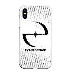 Чехол iPhone XS Max матовый Evanescence с потертостями на светлом фоне, цвет: 3D-белый