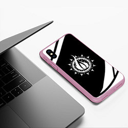 Чехол iPhone XS Max матовый In flames - абстракция, цвет: 3D-розовый — фото 2
