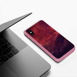 Чехол iPhone XS Max матовый Галактический пожар, цвет: 3D-малиновый — фото 2
