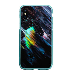Чехол iPhone XS Max матовый Радужное северное сияние, цвет: 3D-мятный