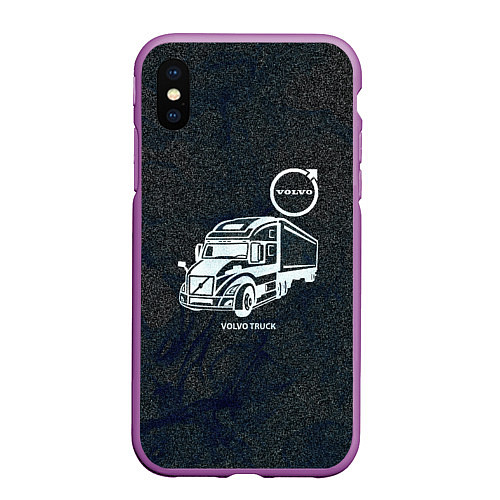 Чехол iPhone XS Max матовый Вольво грузовик / 3D-Фиолетовый – фото 1