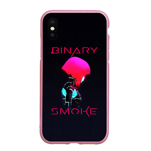 Чехол iPhone XS Max матовый Binary Smoke / 3D-Розовый – фото 1