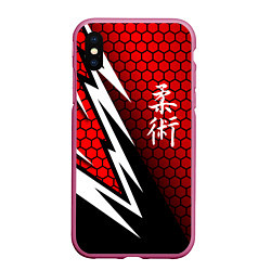 Чехол iPhone XS Max матовый Джиу - Джитсу : Красная броня, цвет: 3D-малиновый