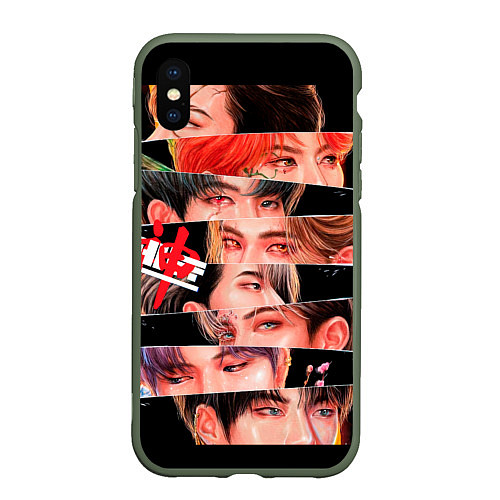 Чехол iPhone XS Max матовый Stray Kids eyes full / 3D-Темно-зеленый – фото 1