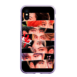 Чехол iPhone XS Max матовый Stray Kids eyes full, цвет: 3D-светло-сиреневый