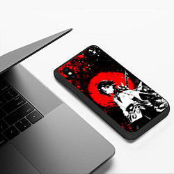 Чехол iPhone XS Max матовый Аякс Сяо - Мрачный геншин, цвет: 3D-черный — фото 2