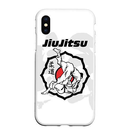 Чехол iPhone XS Max матовый Jiujitsu throw / 3D-Белый – фото 1