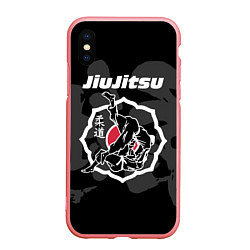 Чехол iPhone XS Max матовый Jiu-jitsu throw logo