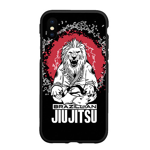 Чехол iPhone XS Max матовый Jiu-Jitsu red sun Brazil / 3D-Черный – фото 1