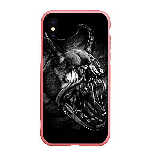 Чехол iPhone XS Max матовый Череп Демона - рисунок карандашом / 3D-Баблгам – фото 1
