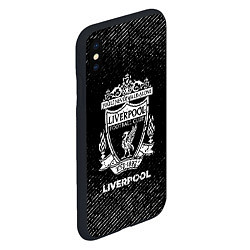 Чехол iPhone XS Max матовый Liverpool с потертостями на темном фоне, цвет: 3D-черный — фото 2
