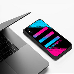 Чехол iPhone XS Max матовый OneRepublic - neon gradient, цвет: 3D-черный — фото 2