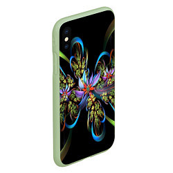 Чехол iPhone XS Max матовый Необычный абстрактный узор, цвет: 3D-салатовый — фото 2