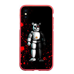 Чехол iPhone XS Max матовый Monokuma and Five Nights at Freddys, цвет: 3D-красный