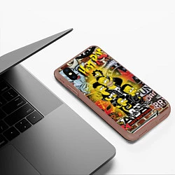 Чехол iPhone XS Max матовый Simpsons & Punks not dead! Motto!, цвет: 3D-коричневый — фото 2