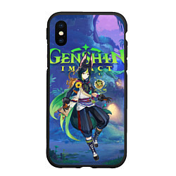 Чехол iPhone XS Max матовый Тигнари Genshin Impact, цвет: 3D-черный