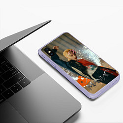 Чехол iPhone XS Max матовый Hyunjin Maniac, цвет: 3D-светло-сиреневый — фото 2